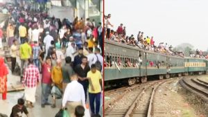 বাস-ট্রেন-লঞ্চে উপচেপড়া ভিড়